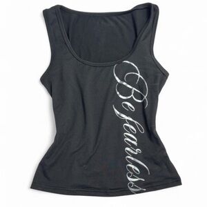 Black Tank Top with Silver Script